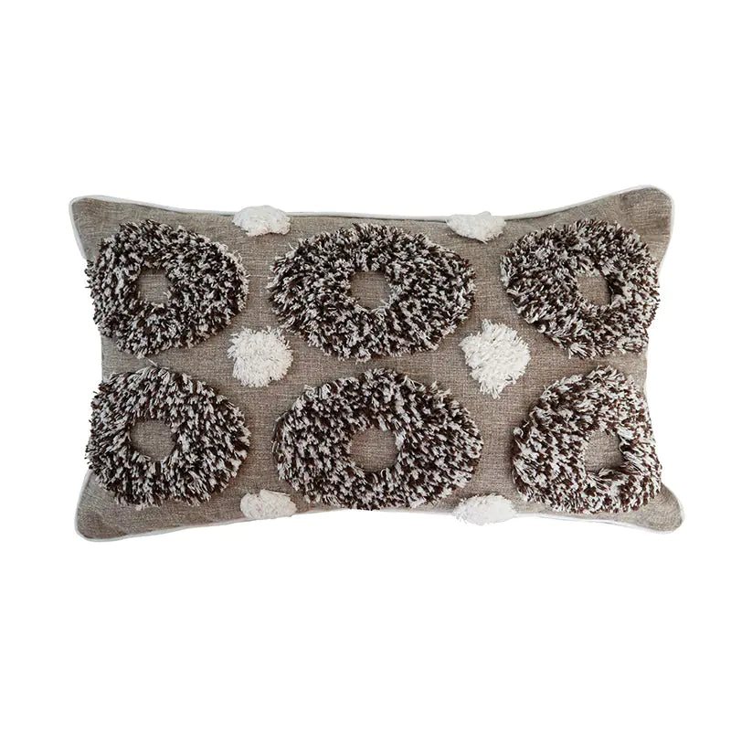 Tufted Cotton Linen Soft Waist Pillow for Sofa Bed