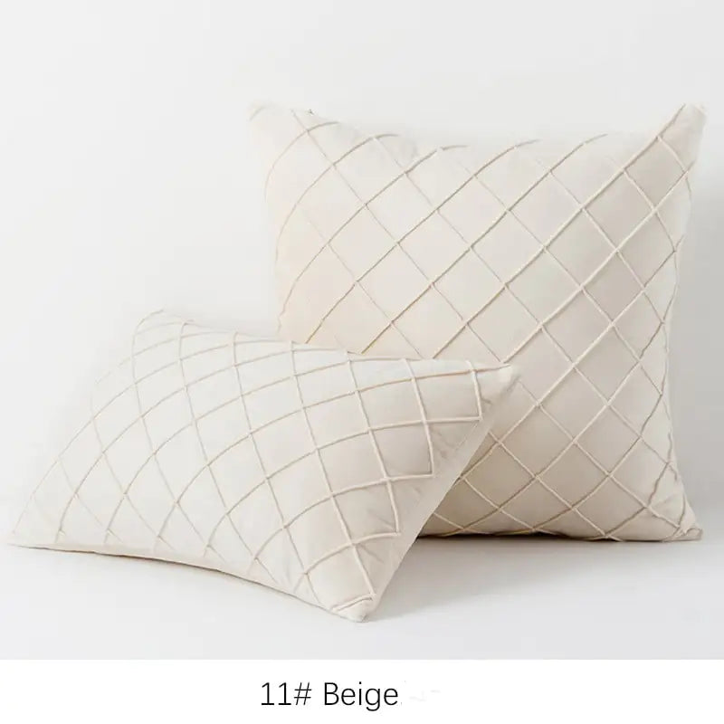 Diamond Plaid Velvet Pillowcase