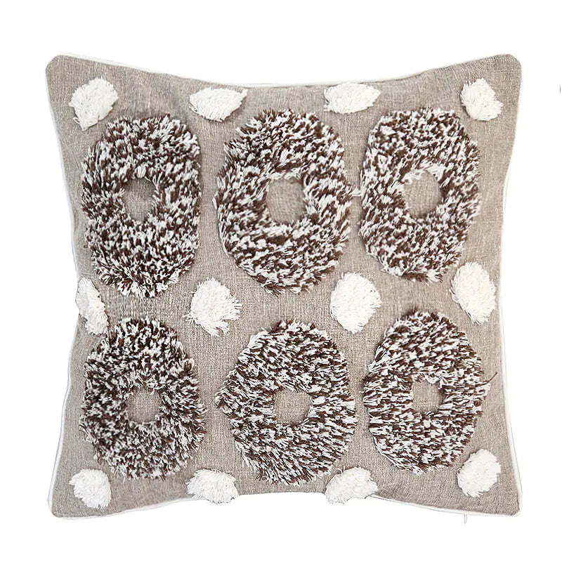 Tufted Cotton Linen Soft Waist Pillow for Sofa Bed
