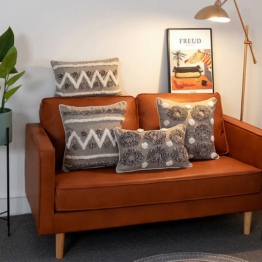 Tufted Cotton Linen Soft Waist Pillow for Sofa Bed