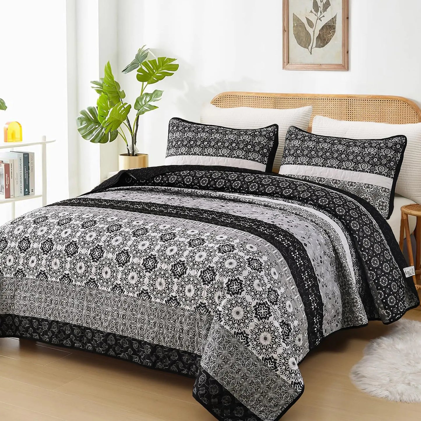 WONGS BEDDING Boho Quilt Set – Queen Size