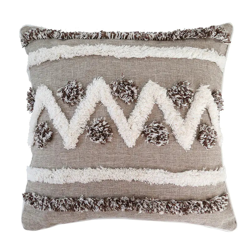Tufted Cotton Linen Soft Waist Pillow for Sofa Bed