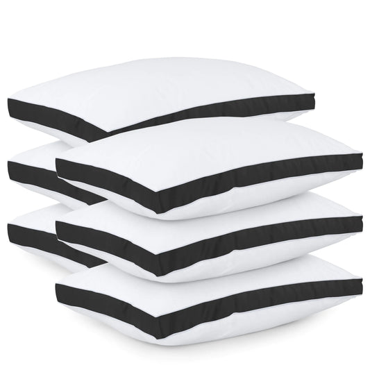 Utopia Bedding Gusseted Bed Pillows – Queen Size (Set of 6, Black)