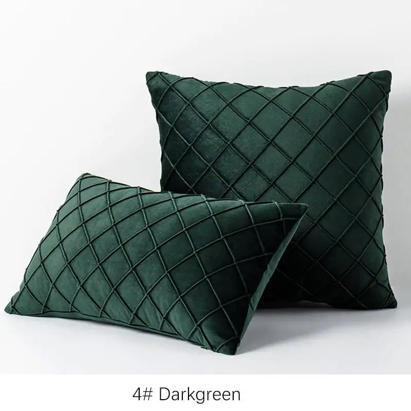 Diamond Plaid Velvet Pillowcase