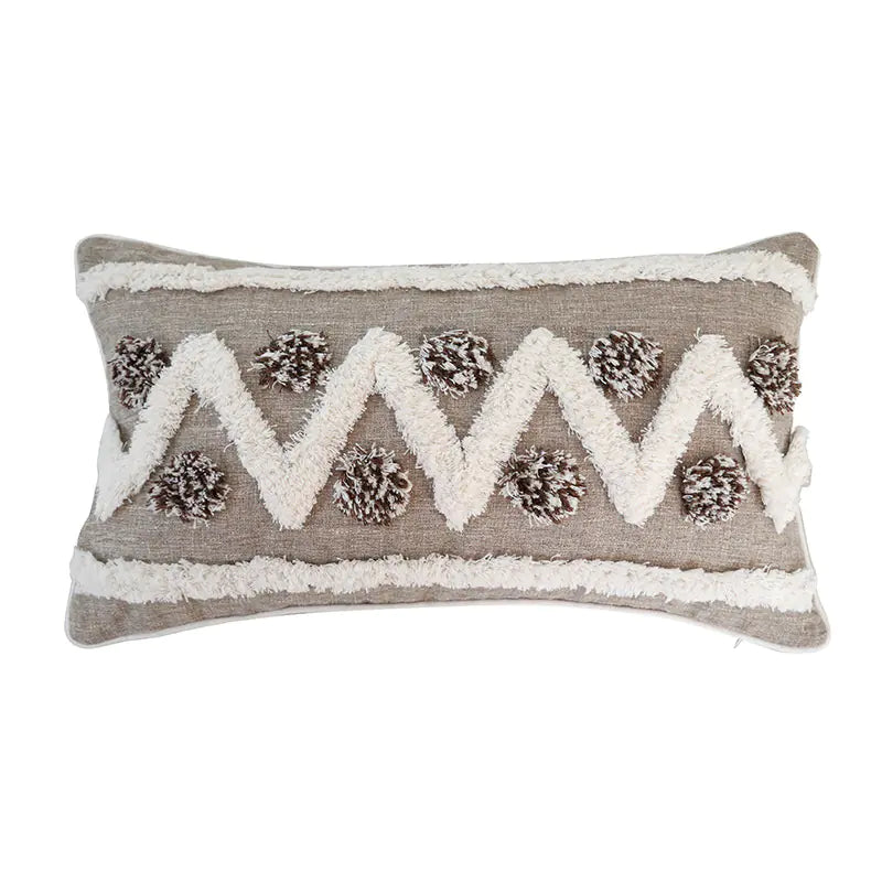 Tufted Cotton Linen Soft Waist Pillow for Sofa Bed